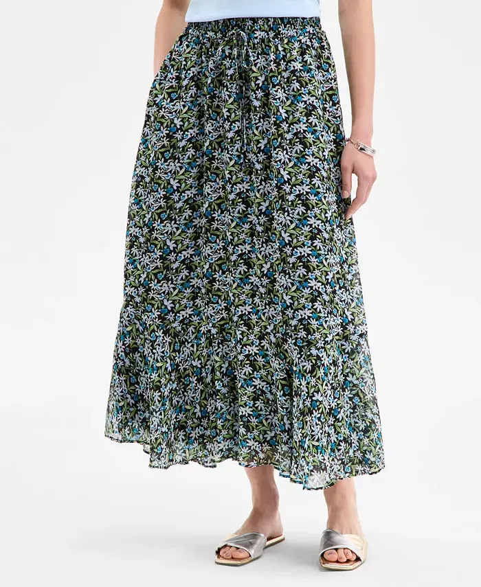 On 34th Women's Floral Tiered Midi Skirt Exclusively At Macy's Women's Fashion Shoes & Accessories