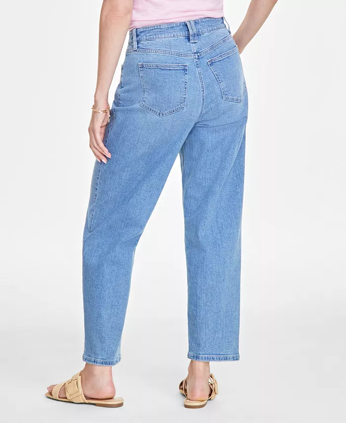 On 34th Women's High-Rise Barrel-Leg Jeans Exclusively At Macy's Women's Fashion Shoes & Accessories