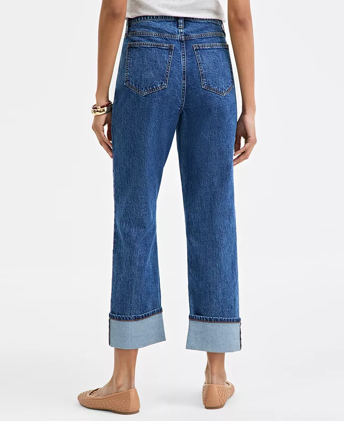 On 34th Women's High-Rise Cuffed Straight-Leg Jeans Exclusively At Macy's Women's Fashion Shoes & Accessories