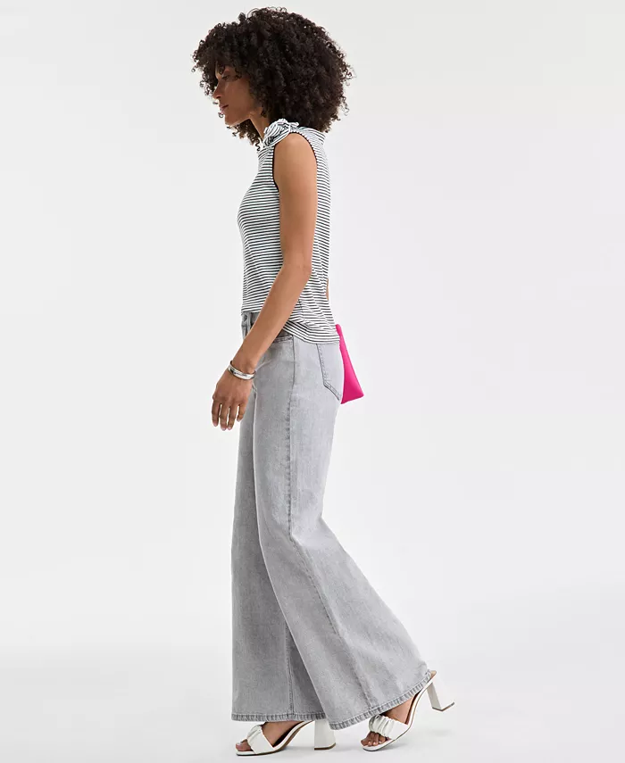 On 34th Women's High-Rise Wide-Leg Jeans Exclusively At Macy's Women's Fashion Shoes & Accessories