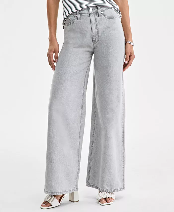 On 34th Women's High-Rise Wide-Leg Jeans Exclusively At Macy's Women's Fashion Shoes & Accessories