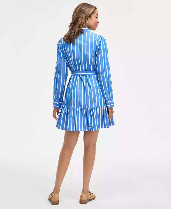 On 34th Women's Long Sleeve Printed Mini Shirt Dress Exclusively At Macy's Women's Fashion Shoes & Accessories