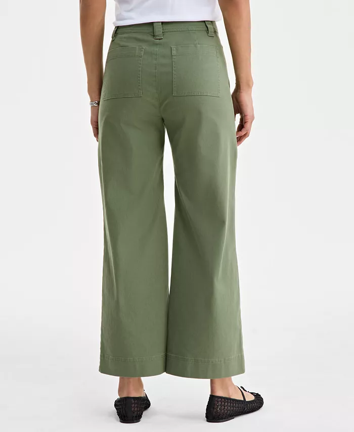 On 34th Women's Mid Rise Cropped Wide-Leg Chino Pants Exclusively At Macy's Women's Fashion Shoes & Accessories