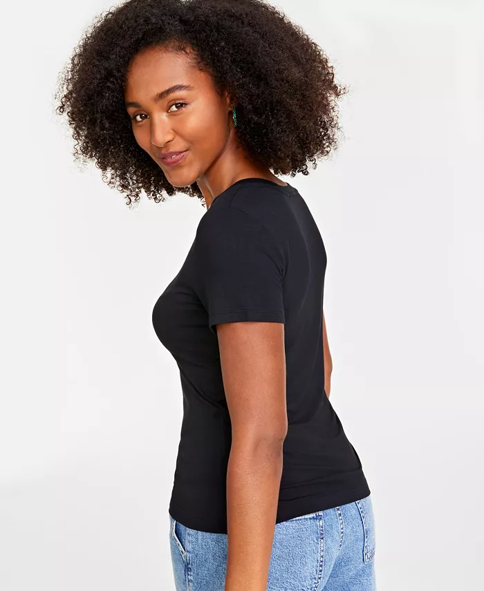 On 34th Women's Modal V-Neck T-Shirt Created For Macy's Women's Fashion Shoes & Accessories