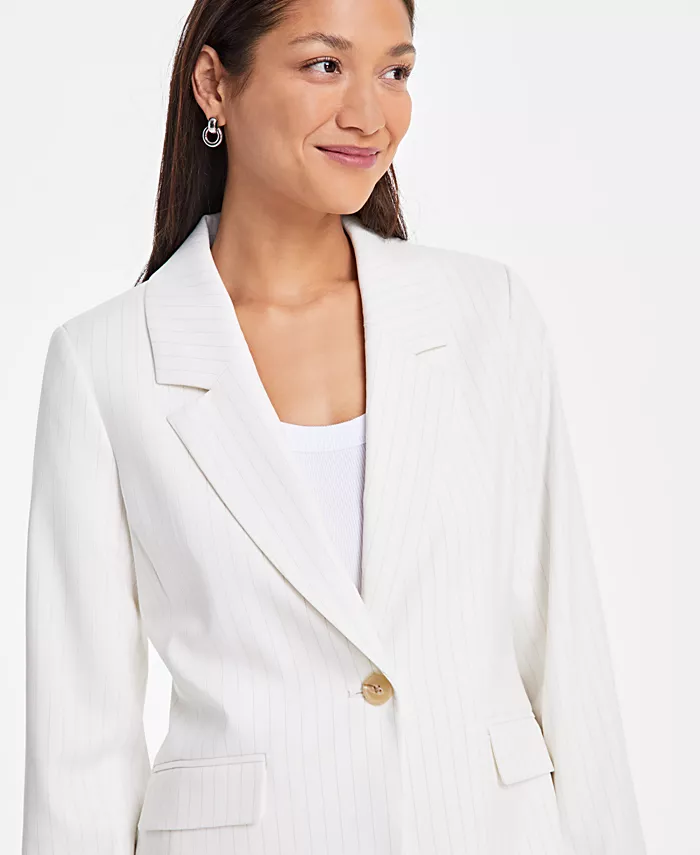 On 34th Women's Pinstripe Boyfriend Blazer Exclusively At Macy's Women's Fashion Shoes & Accessories