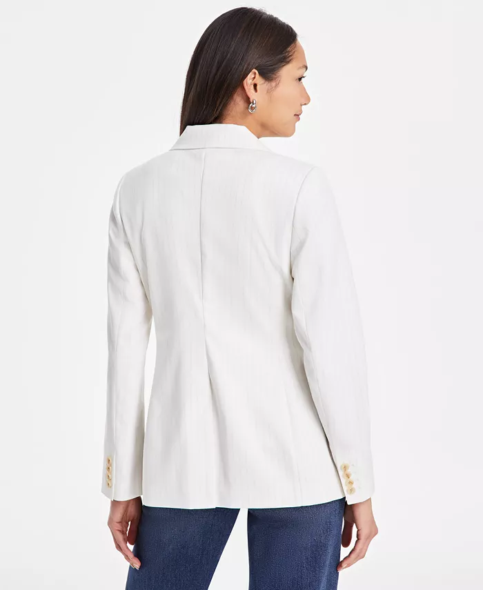 On 34th Women's Pinstripe Boyfriend Blazer Exclusively At Macy's Women's Fashion Shoes & Accessories