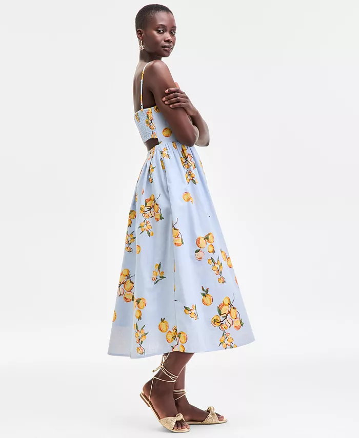 On 34th Women's Printed Cutout-Back Midi Dress Exclusively At Macy's Women's Fashion Shoes & Accessories