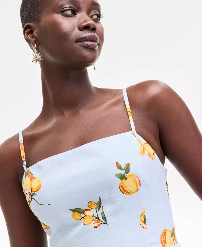 On 34th Women's Printed Cutout-Back Midi Dress Exclusively At Macy's Women's Fashion Shoes & Accessories