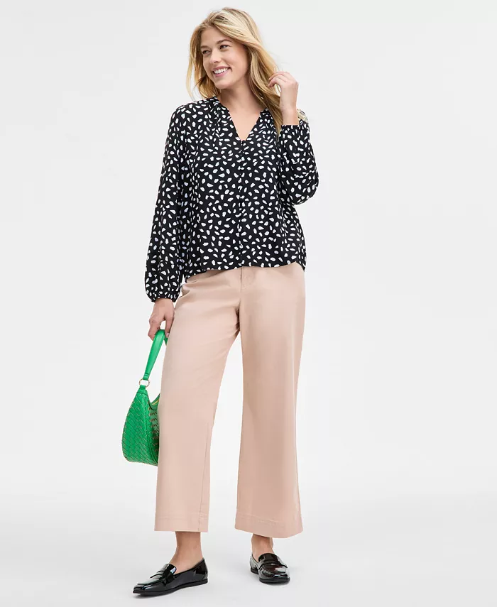 On 34th Women's Printed Pintuck Blouse Exclusively At Macy's Women's Fashion Shoes & Accessories
