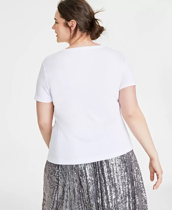 On 34th Women’s Ribbed T-Shirt XXS-4X Created For Macy’s Women's Fashion Shoes & Accessories