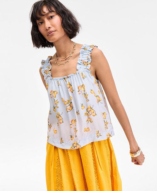 On 34th Women's Ruffle-Strap Tank Exclusively at Macy's Women's Fashion Shoes & Accessories