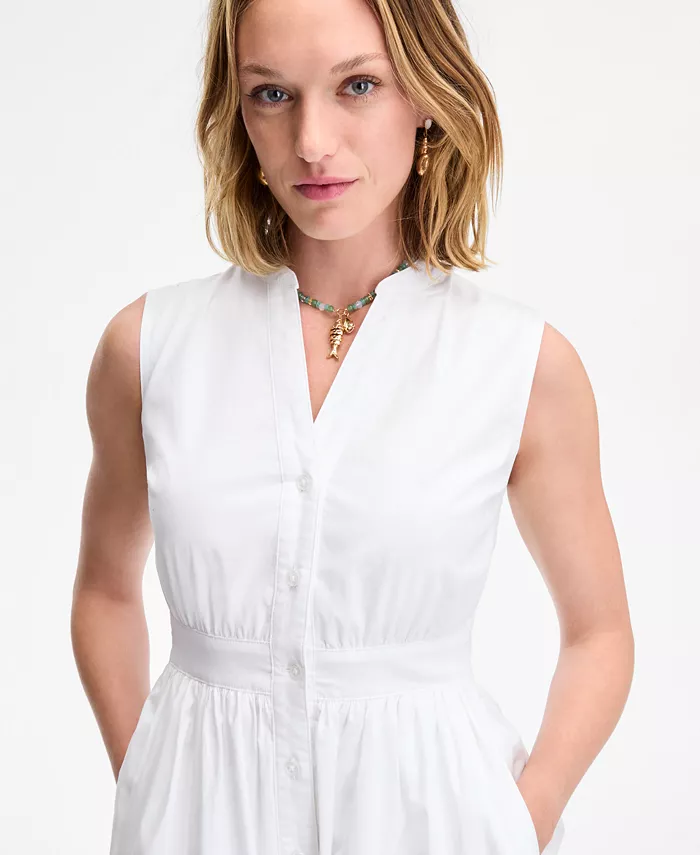 On 34th Women's Sleeveless Tiered Midi Shirtdress Exclusively At Macy's Women's Fashion Shoes & Accessories