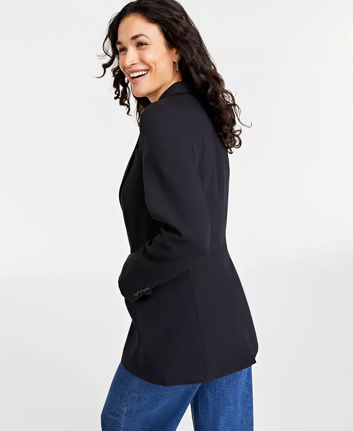 On 34th Women's Solid One-Button Boyfriend Blazer Created For Macy's Women's Fashion Shoes & Accessories