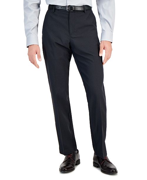 Perry Ellis Portfolio Men's Modern-Fit Stretch Solid Resolution Pants Men's Fashion & Accessories