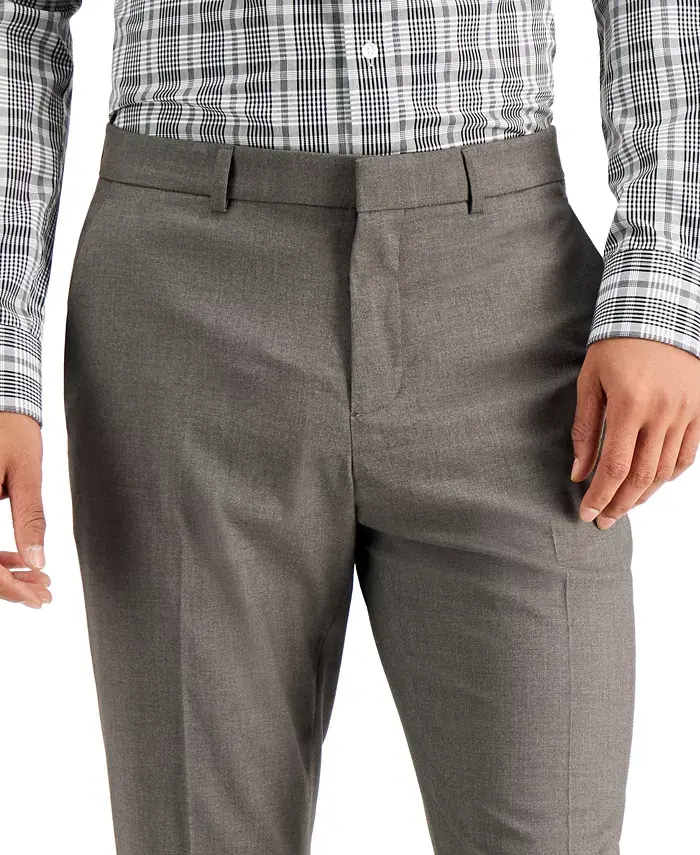 Perry Ellis Portfolio Men's Slim-Fit Non-Iron Performance Stretch Heathered Dress Pants Men's Fashion & Accessories