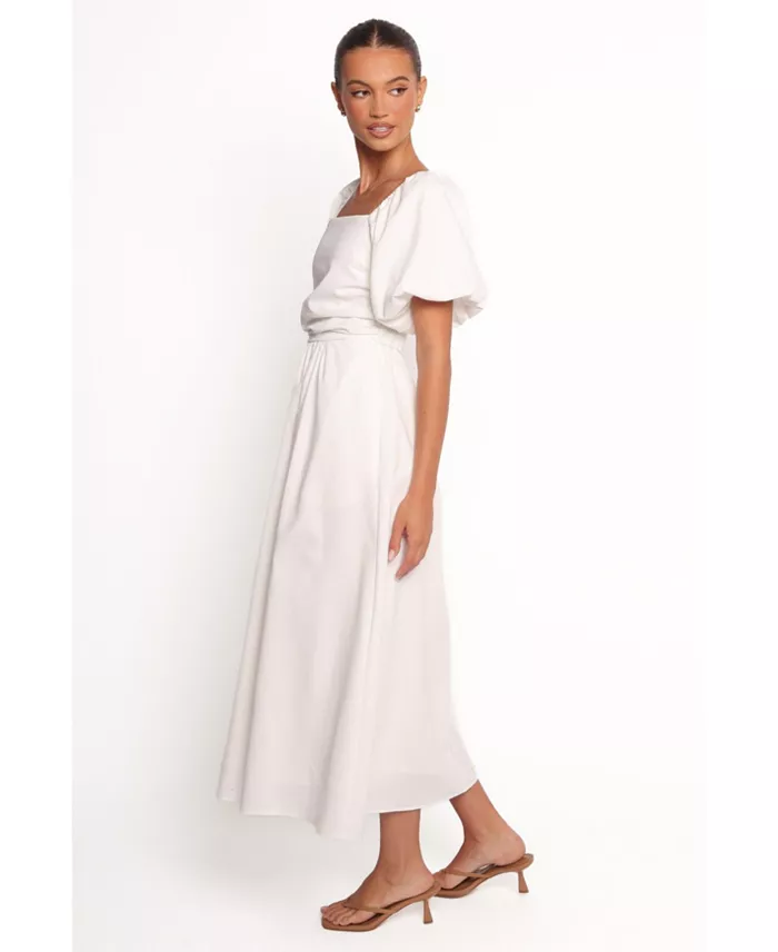 Petal And Pup Women's Clo Puff Sleeve Midi Dress Women's Fashion Shoes & Accessories