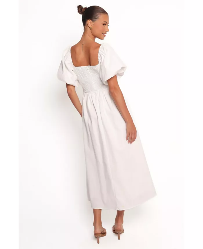 Petal And Pup Women's Clo Puff Sleeve Midi Dress Women's Fashion Shoes & Accessories