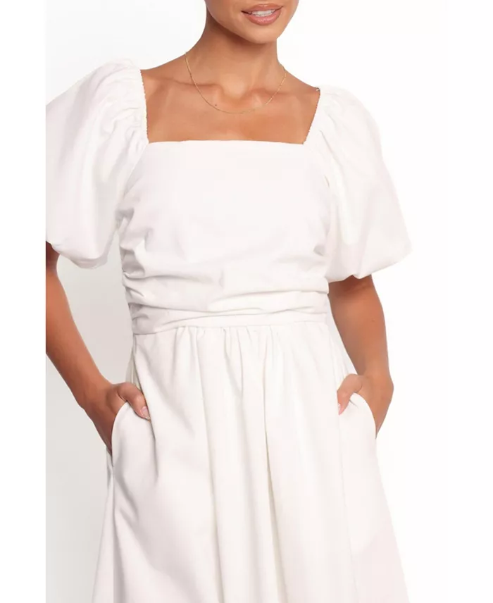 Petal And Pup Women's Clo Puff Sleeve Midi Dress Women's Fashion Shoes & Accessories