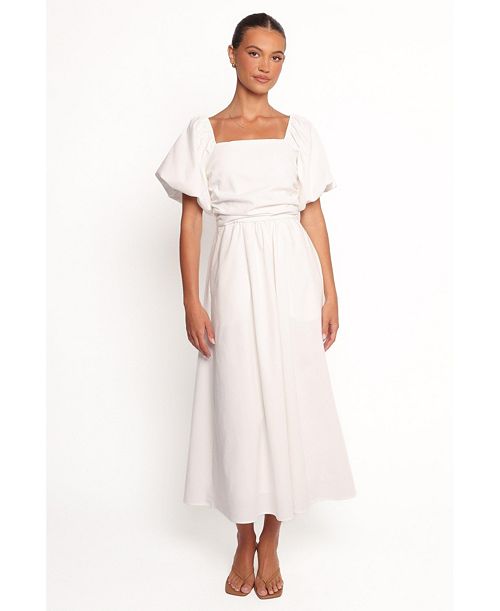Petal And Pup Women's Clo Puff Sleeve Midi Dress Women's Fashion Shoes & Accessories
