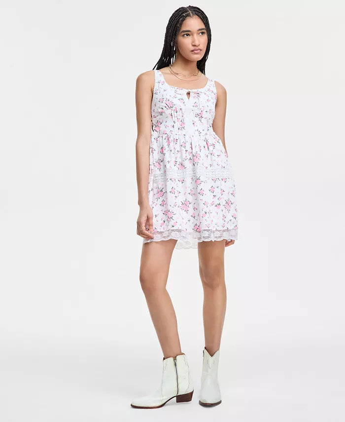 Planet Heart Juniors' Printed Sleeveless Corset Mini Dress Juniors'