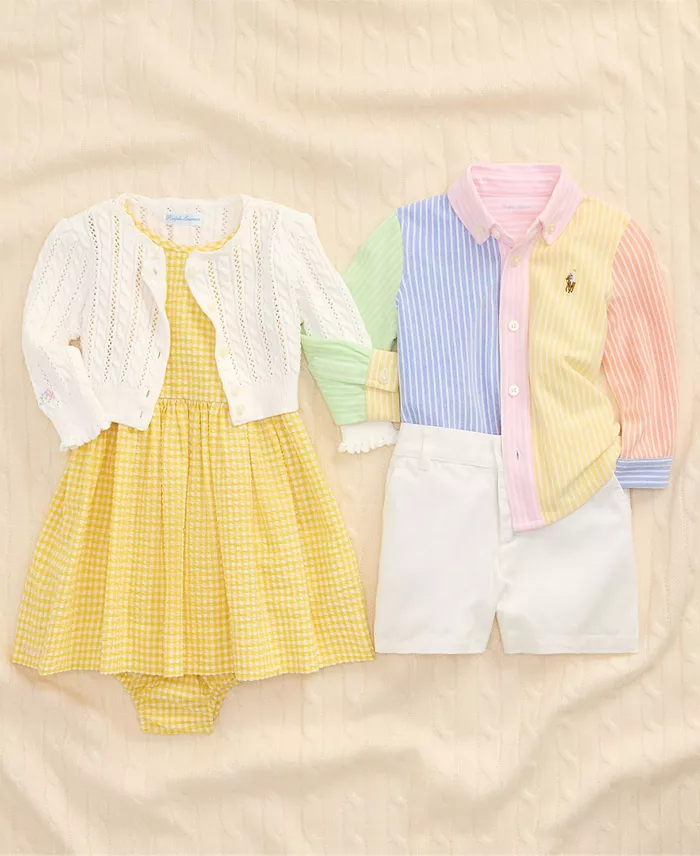 Polo Ralph Lauren Baby Boys Striped Oxford Shirt & Chino Shorts Set Kids