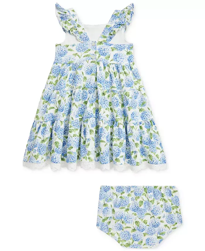 Polo Ralph Lauren Baby Girls Floral Flutter-Sleeve Dress Kids