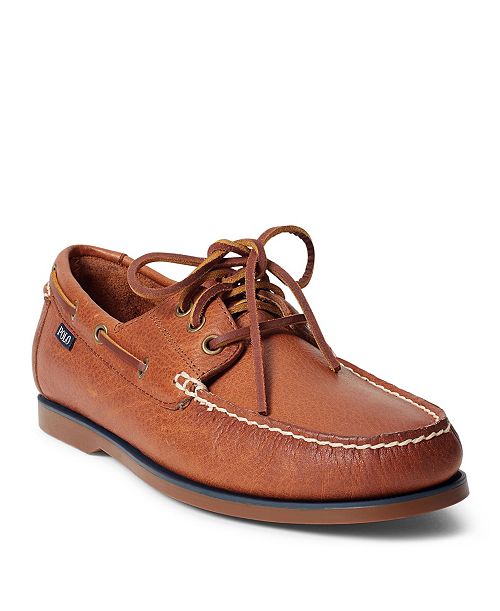 Polo Ralph Lauren Bienne Tumbled Leather Boat Shoes Men's Shoes