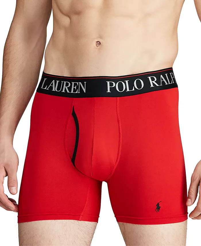 Polo Ralph Lauren Men's 3-Pack 4-D Flex Cool Microfiber Boxer Briefs Men's Fashion & Accessories