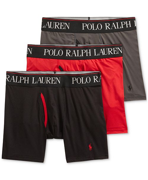 Polo Ralph Lauren Men's 3-Pack 4-D Flex Cool Microfiber Boxer Briefs Men's Fashion & Accessories