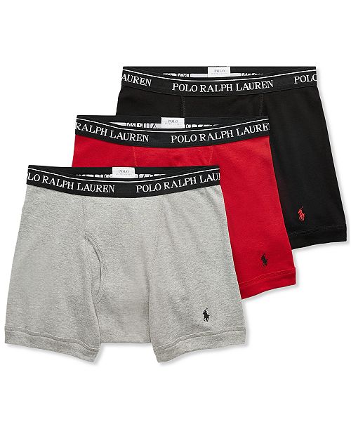 Polo Ralph Lauren Men's 3-Pack Classic Cotton Boxer Briefs Men's Fashion & Accessories