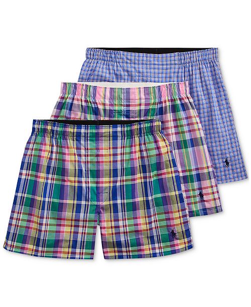 Polo Ralph Lauren Men's 3-Pk. Classic Woven Cotton Boxers Men's Fashion & Accessories