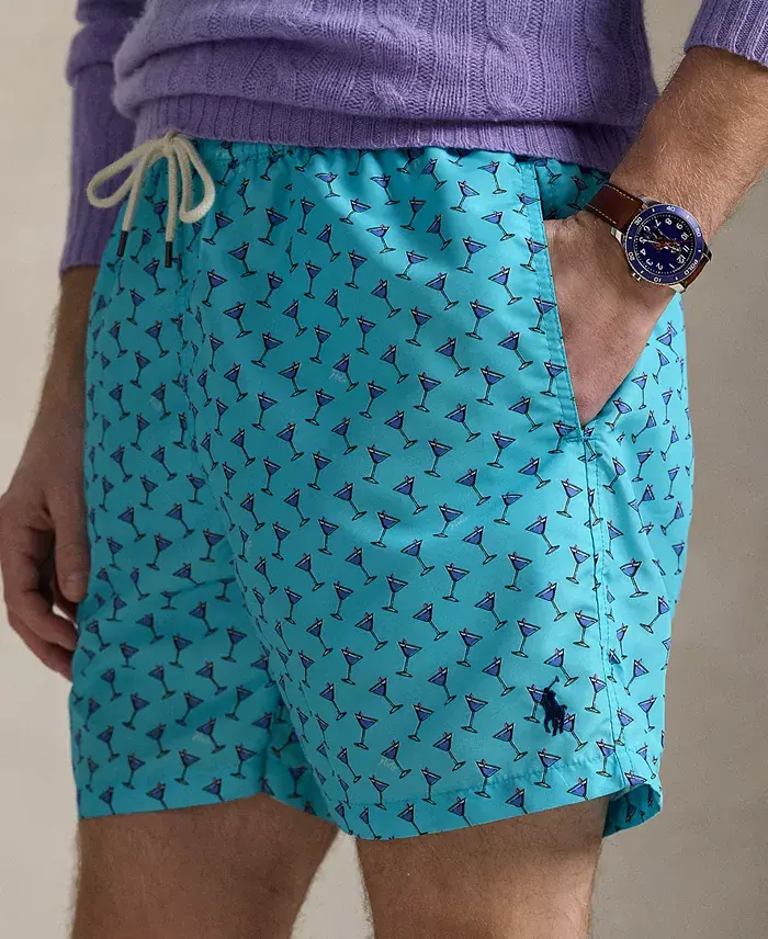 Polo Ralph Lauren Men's 5.75-Inch Traveler Classic Printed Swim Trunks Men's Fashion & Accessories