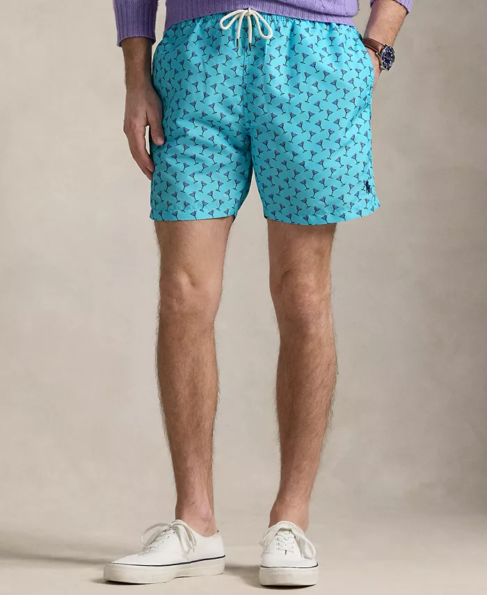Polo Ralph Lauren Men's 5.75-Inch Traveler Classic Printed Swim Trunks Men's Fashion & Accessories