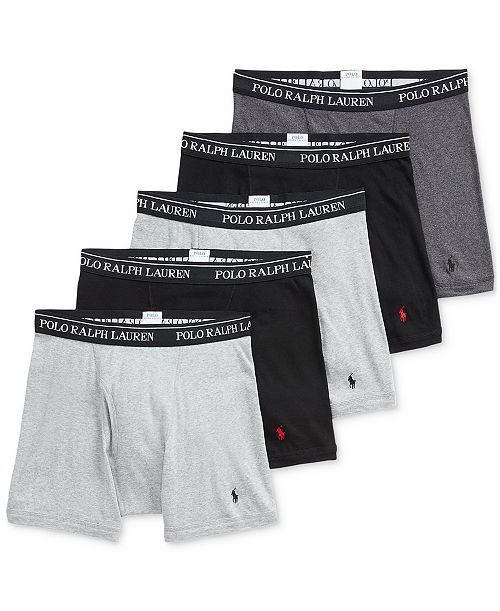 Polo Ralph Lauren Men's 5-Pack Classic Cotton Boxer Briefs Men's Fashion & Accessories