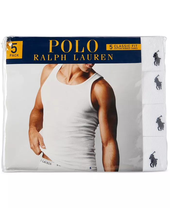 Polo Ralph Lauren Men's 5-Pack Cotton Undershirt Tank Tops Men's Fashion & Accessories