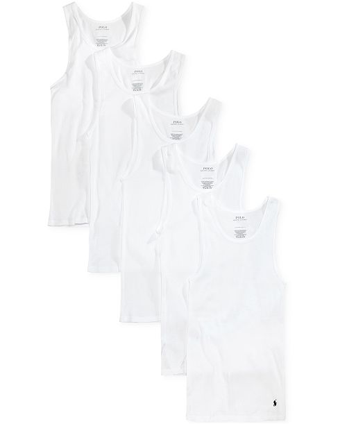 Polo Ralph Lauren Men's 5-Pack Cotton Undershirt Tank Tops Men's Fashion & Accessories