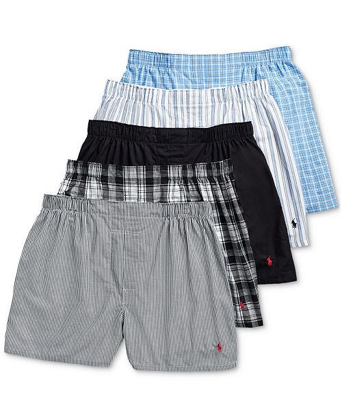 Polo Ralph Lauren Men's 5-Pack Woven Boxers Men's Fashion & Accessories