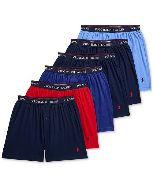 Polo Ralph Lauren Men's 6-Pk. Classic-Fit Cotton Knit Boxer Briefs Men's Fashion & Accessories