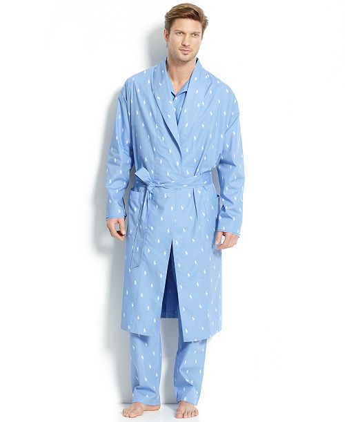 Polo Ralph Lauren Men's All Over Polo Player Robe Men's Fashion & Accessories