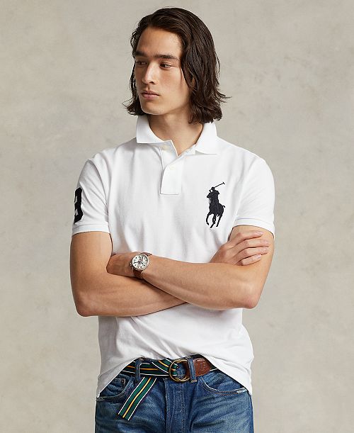 Polo Ralph Lauren Men's Big Pony Custom Slim Fit Mesh Polo Men's Fashion & Accessories