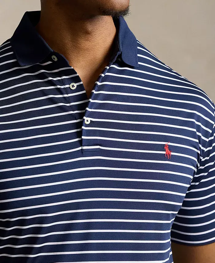 Polo Ralph Lauren Men's Big & Tall Airflow Stretch Striped Performance Polo Shirt Men's Fashion & Accessories