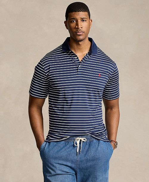 Polo Ralph Lauren Men's Big & Tall Airflow Stretch Striped Performance Polo Shirt Men's Fashion & Accessories