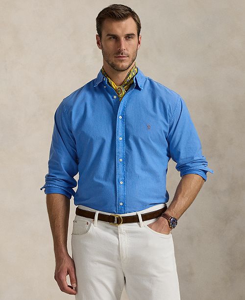 Polo Ralph Lauren Men's Big & Tall Garment-Dyed Oxford Shirt Men's Fashion & Accessories