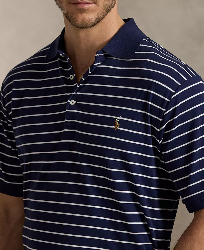 Polo Ralph Lauren Men's Big & Tall Striped Cotton Interlock Polo Shirt Men's Fashion & Accessories