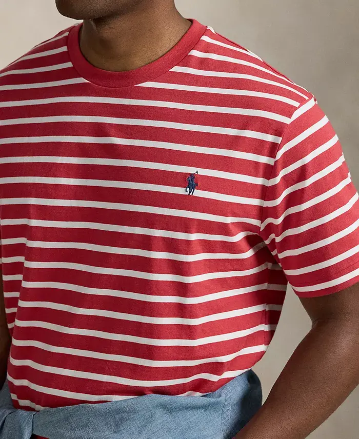 Polo Ralph Lauren Men's Big & Tall Striped Jersey Crewneck T-Shirt Men's Fashion & Accessories