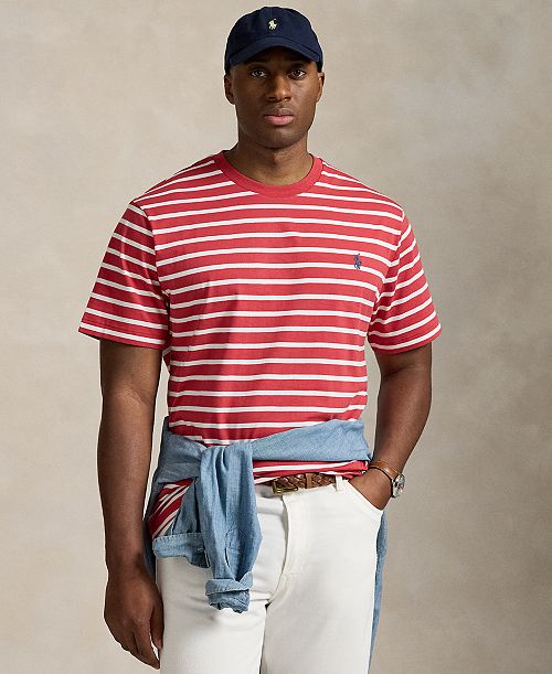 Polo Ralph Lauren Men's Big & Tall Striped Jersey Crewneck T-Shirt Men's Fashion & Accessories