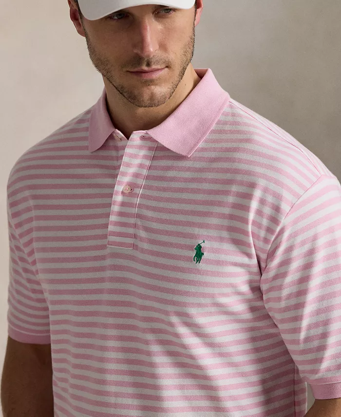 Polo Ralph Lauren Men's Big & Tall Striped Mesh Polo Shirt Men's Fashion & Accessories