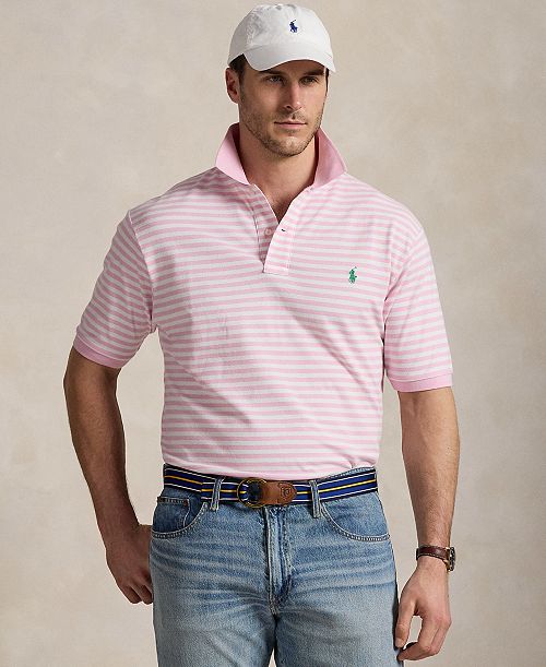 Polo Ralph Lauren Men's Big & Tall Striped Mesh Polo Shirt Men's Fashion & Accessories