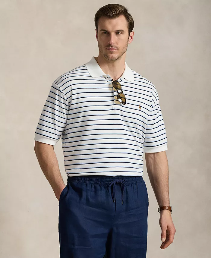 Polo Ralph Lauren Men's Big & Tall Striped Soft Cotton Polo Shirt Men's Fashion & Accessories