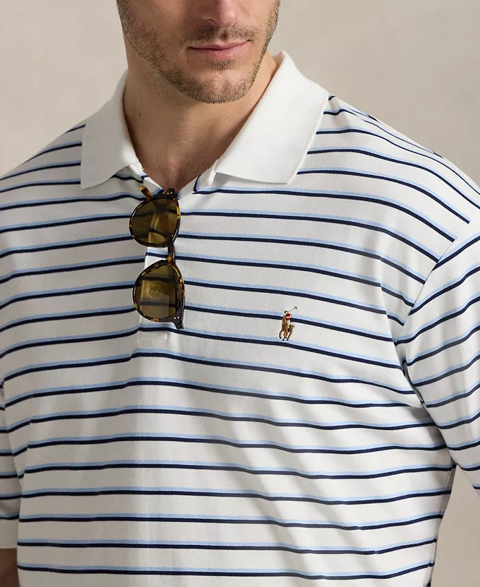 Polo Ralph Lauren Men's Big & Tall Striped Soft Cotton Polo Shirt Men's Fashion & Accessories